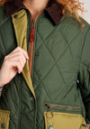 White Stuff Stella Longline Quilted Coat, Green