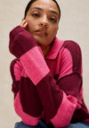 White Stuff Camilla Striped Collar Jumper, Pink Multi