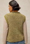 White Stuff Twist Button Knitted Vest, Green
