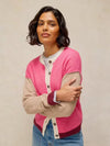 White Stuff Sansa Colour Block Cardigan, Pink Multi
