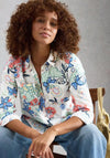 White Stuff Sophie Cotton Floral Print Shirt, White Multi