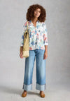 White Stuff Sophie Cotton Floral Print Shirt, White Multi