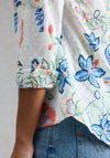 White Stuff Sophie Cotton Floral Print Shirt, White Multi
