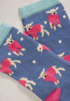 White Stuff Dog Print Ankle Socks, Blue Multi