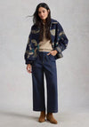 White Stuff Tia Cropped Wide Leg Jeans, Dark Denim
