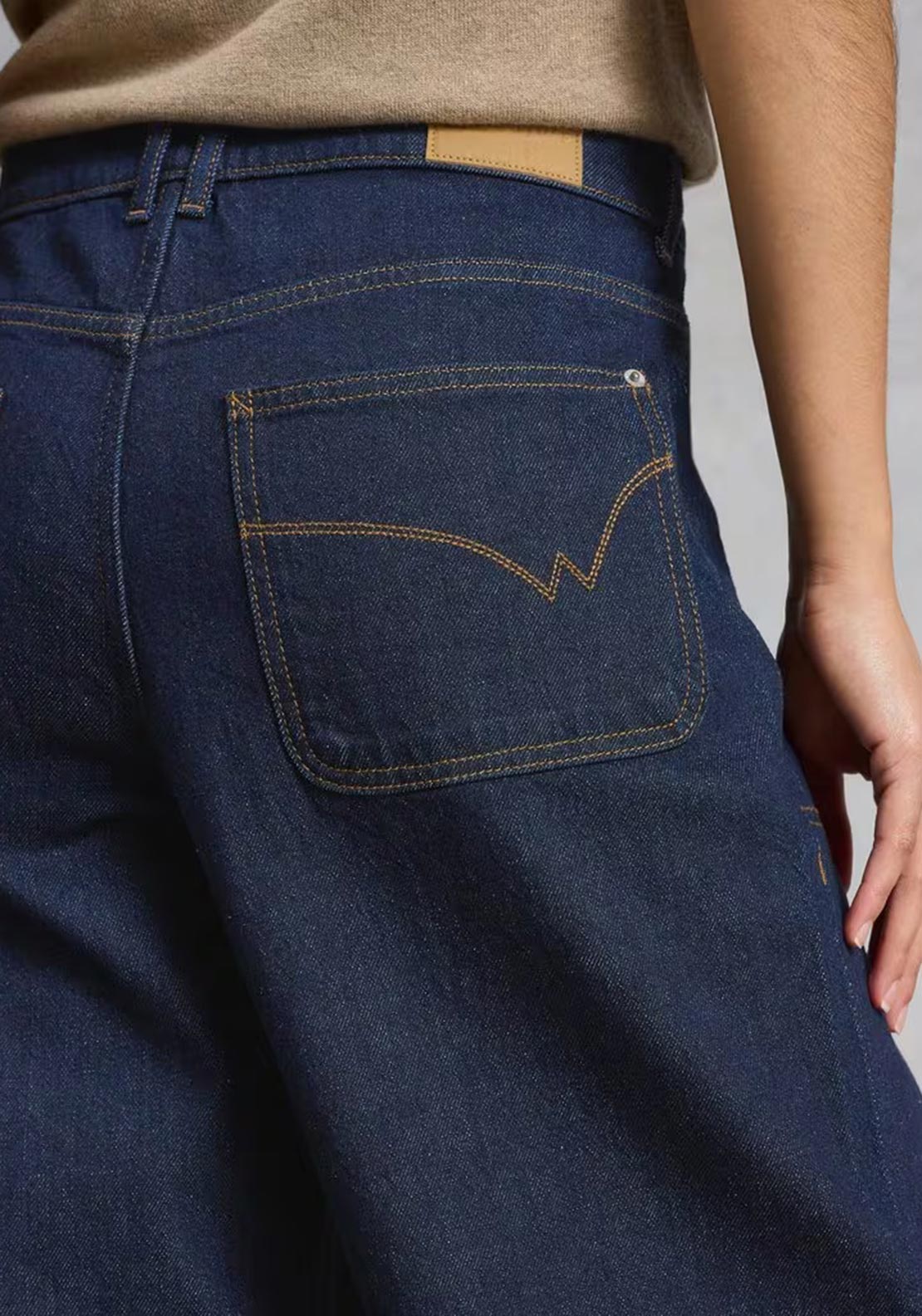 White Stuff Tia Cropped Wide Leg Jeans, Dark Denim