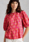 White Stuff Natalie Geoetric Print Blouse, Pink Multi
