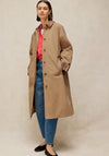 White Stuff Long with Checked Detail Trench Coat, Beige Multi