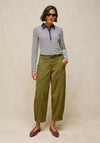 White Stuff Adeline Barrel Leg Trousers, Khaki Green