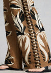 White Stuff Ally Linen Wide Leg Trousers, Brown Multi