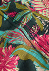 White Stuff Nelly Print Notch Neck T-Shirt, Green Multi