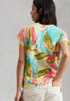 White Stuff Nelly Print Notch Neck T-Shirt, Yellow Multi