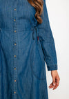 White Stuff Jade Denim Midi Shirt Dress, Mid-Wash Denim