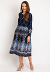 White Stuff Elisa Print Midi Dress, Navy