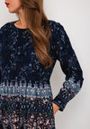 White Stuff Elisa Print Midi Dress, Navy