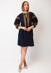 White Stuff Lila Embroidered Dress, Navy