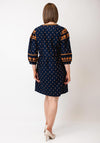 White Stuff Lila Embroidered Dress, Navy