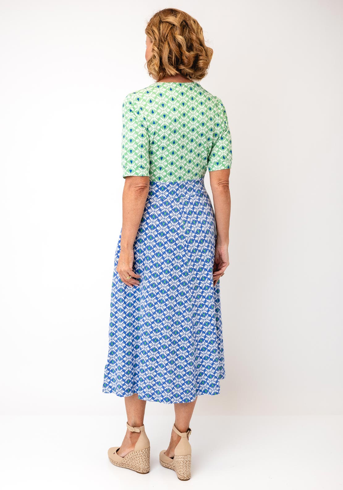 White Stuff May Floral Jersey Dress, Blue Multi