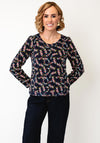 White Stuff Geometric Print Blouse, Navy Multi