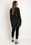 White Stuff Danika Patterned Tunic Shirt, Black