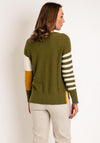 White Stuff Olive Abstract Stripe Jumper, Green