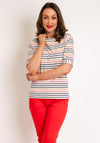 White Stuff Sydney Boat Neck Striped T-Shirt, Ivory Multi
