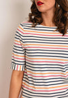 White Stuff Sydney Boat Neck Striped T-Shirt, Ivory Multi