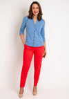 White Stuff Annie Embroidered Jersey Shirt, Blue