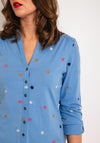 White Stuff Annie Embroidered Jersey Shirt, Blue
