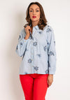White Stuff Sophie Embroidered Shirt, Blue Multi