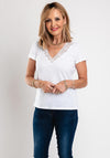 White Stuff Ellie Linen Lace Trim Top, Brilliant White
