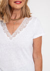 White Stuff Ellie Linen Lace Trim Top, Brilliant White