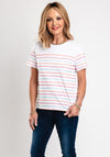 White Stuff Abbie Stripe T-Shirt, Ivory Multi