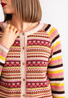 White Stuff Lulu Fair Isle Knit Cardigan, Pink Multi