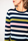 White Stuff Striped Knit Wool Sweater, Multi-Coloured