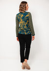 White Stuff Clara Floral Stripe Sleeve Top, Teal