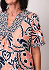 White Stuff Ash Printed Tunic Top, Coral