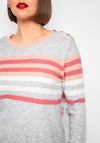 White Stuff Emma Striped Jumper, Grey and Pink