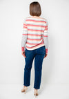 White Stuff Emma Striped Jumper, Grey and Pink