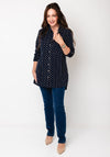 White Stuff Sophie Embroidered Long line Shirt, Navy