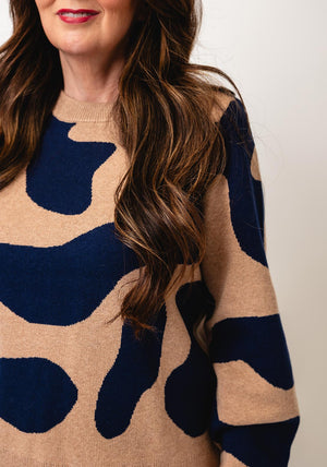 White Stuff Katie Abstract Print Jumper. Brown