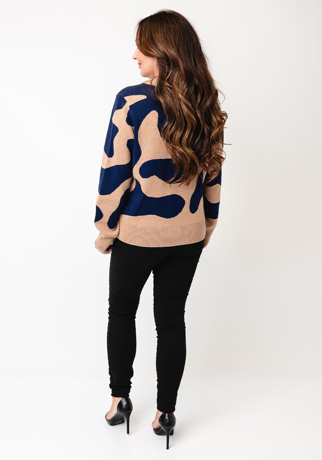 White Stuff Katie Abstract Print Jumper. Brown