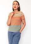 White Stuff Abbie Striped T-Shirt, Green