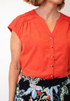 White Stuff Button Up T-Shirt, Orange