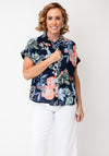 White Stuff Botanical Print Button Down Shirt, Navy Multi