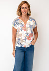 White Stuff Floral Print T-Shirt, White Multi