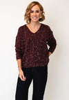 White Stuff Textured Knitted Jumper, Wine Multi