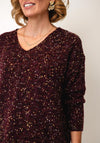 White Stuff Textured Knitted Jumper, Wine Multi