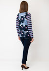 White Stuff Clara Abstract and Stripe Print Top, Blue Multi