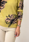 White Stuff Katie Floral Print Jumper, Green Multi